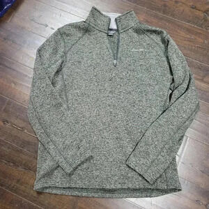 Eddie Bauer Radiator Fleece Snap-Front Pullover Gray Heather Size L